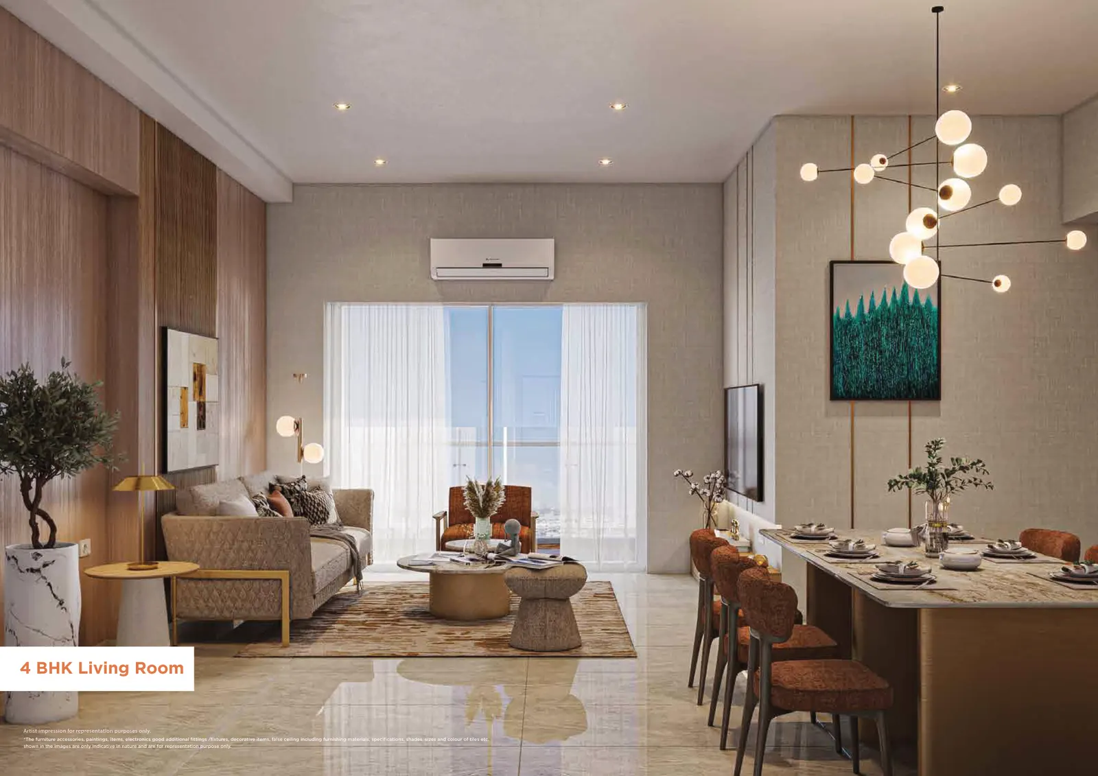 4 BHK living room – Godrej Ivara