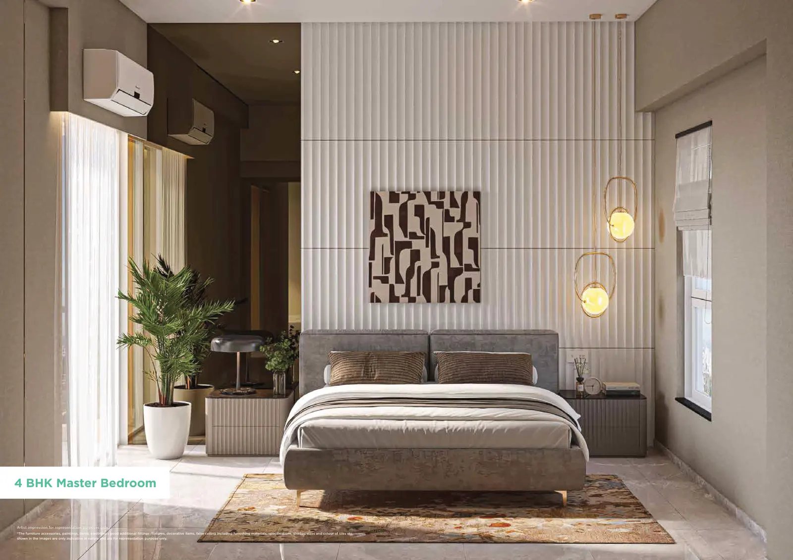 4 BHK master bedroom – Godrej Ivara