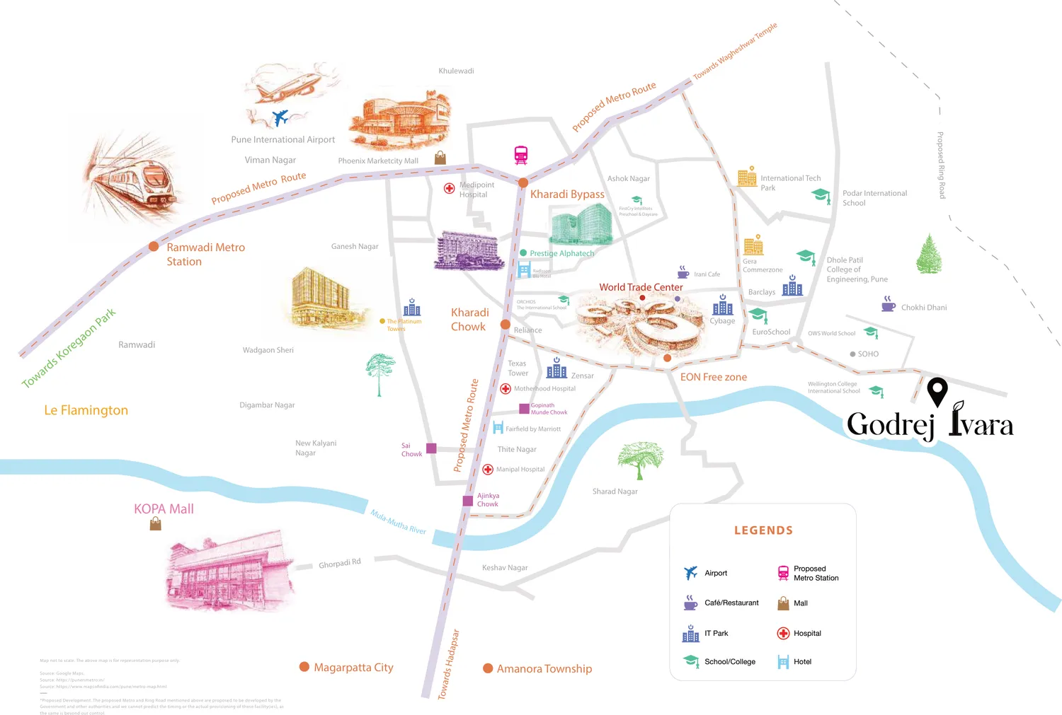 Godrej Ivara location map – Kharadi, Pune