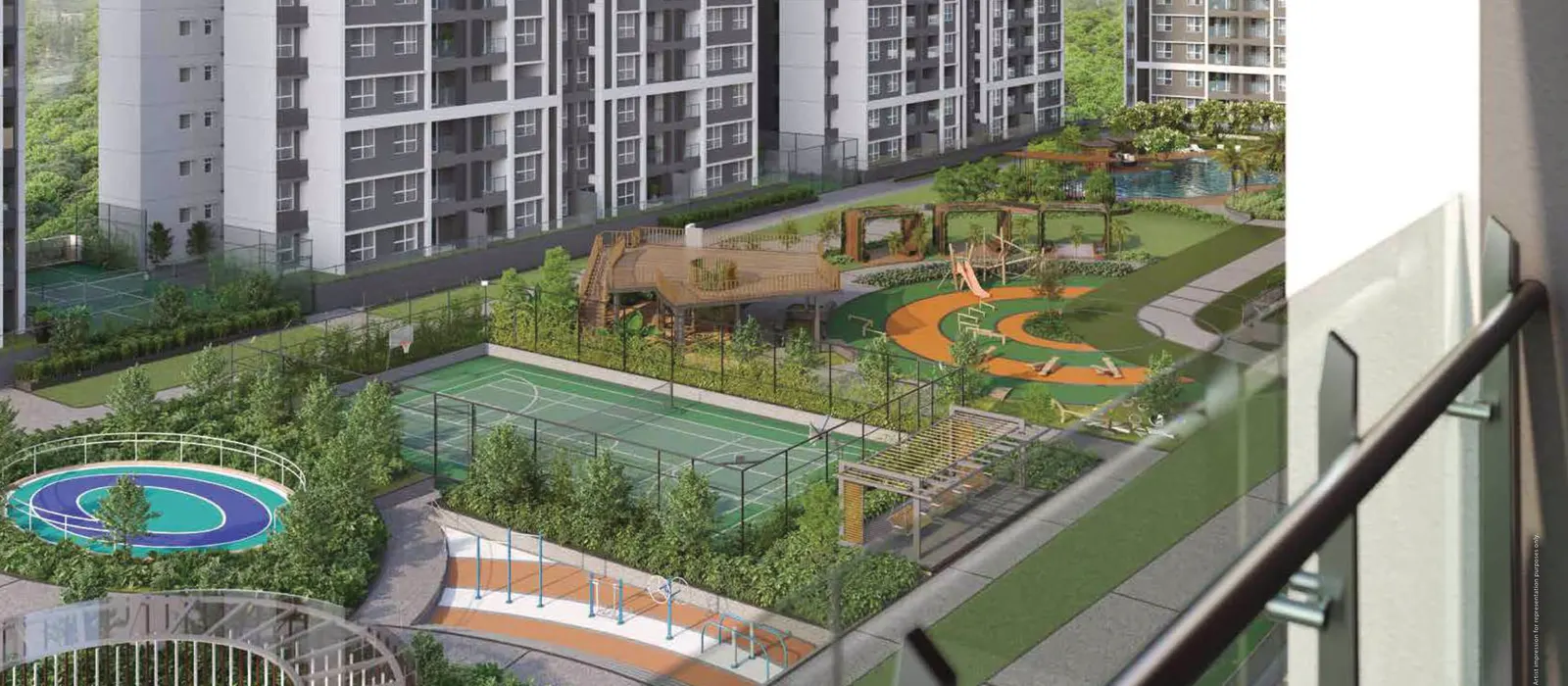 Central greens at Godrej Ivara, Kharadi